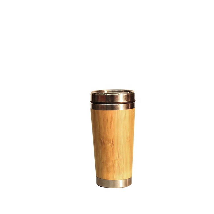 Promotional Design Vacuum Insulated Sublimation Stainless Steel Travel Mug Stainless Steel Bamboo Bottle
